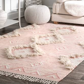 Shaggy Moroccan Lattice Fringe Rug secondary image