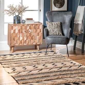 Shaggy Geometric Stripes Rug secondary image