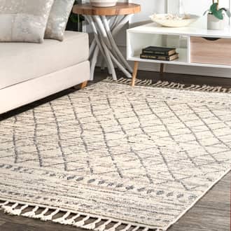 Moroccan Lattice Tassel Rug secondary image