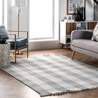 Hope Tasseled Gingham Rug secondary image