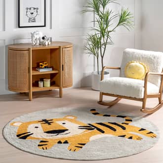 6' Shoshana Tiger Kids Washable Rug secondary image