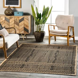 Ebony Jute Striped Rug secondary image