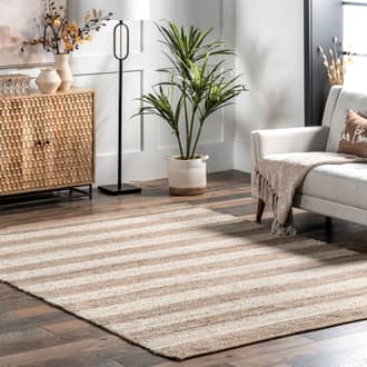 7' 6" x 9' 6" Jute And Denim Even Stripes Rug secondary image