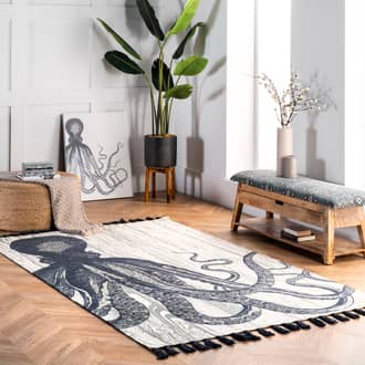 3' x 5' Octopus Over Board Tassel Rug secondary image