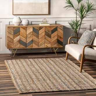 Fulvia Textured Striped Jute Rug secondary image