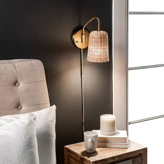 16-inch Rattan Plug-In Wall Sconce secondary image