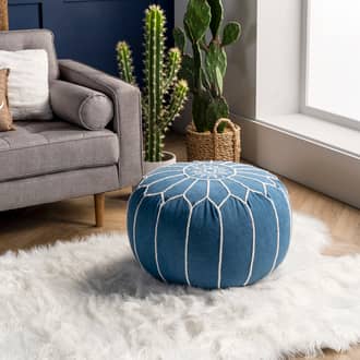 Embroidered Cotton Pouf secondary image