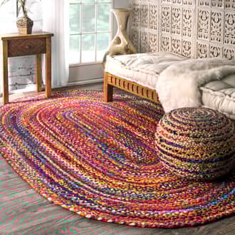 4' x 6' Bohemian Chindi Braided Rug secondary image