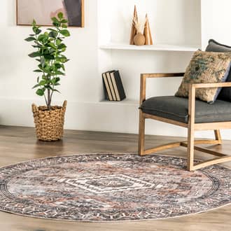 8' Faded Geometric Washable Rug secondary image