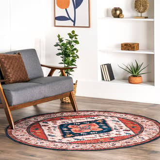 8' Tribal Medallion Washable Rug secondary image