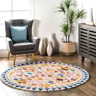 6' Vibrant Moroccan Diamond Shag Rug secondary image