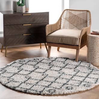 5' Diamond Moroccan Shag With Tassels Rug secondary image