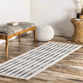 Rugs USA Blue Barnaby Alice Ebbing Striped rug - Casuals Runner 2 8 x 8