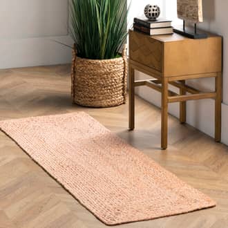 2' x 6' Hand Braided Denim And Jute Interwoven Solid Rug secondary image