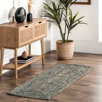 2' x 6' Hand Braided Denim And Jute Interwoven Solid Rug secondary image