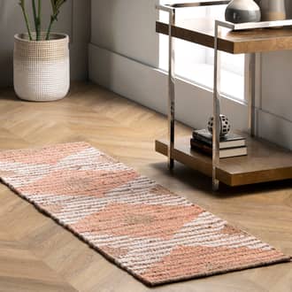 2' x 6' Hand Braided Denim And Jute Striped Diamonds Rug secondary image
