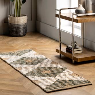 Hand Braided Denim And Jute Striped Diamonds Rug secondary image