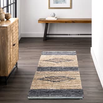 2' x 6' Diamond Panel Leather Rug secondary image