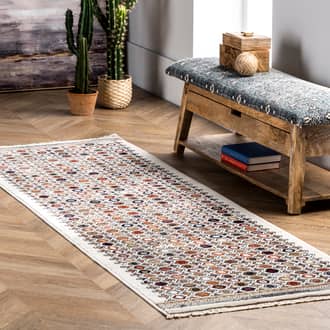 Rugs USA Beige Meadows Honeycomb Stripes Fringed rug - Transitional Runner