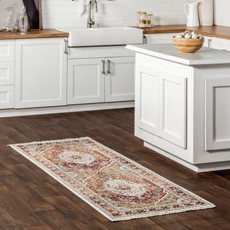 Rugs USA Beige Meadows Aaliyah Medallion Fringed rug - Traditional Runner 