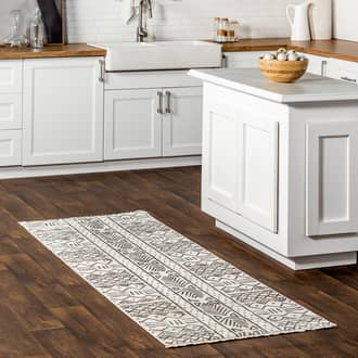 Rugs USA Beige Meadows Aubrey Paneled Fringed rug - Transitional Runner 2