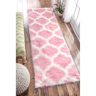 2' 6" x 8' Faux Sheepskin Trellis Rug secondary image