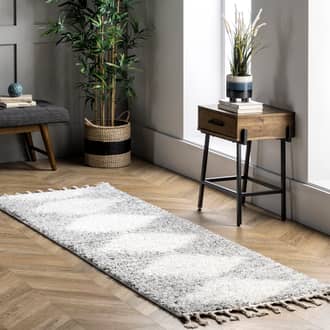 Moroccan Diamond Pinstripes Tassel Rug secondary image