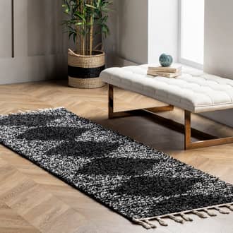 Moroccan Diamond Pinstripes Tassel Rug secondary image