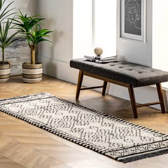 Stippled Diamonds Fringed Rug secondary image
