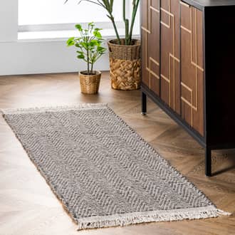 2' x 6' Wool Chevrons Tassel Rug secondary image