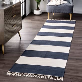 2' 6" x 8' Awning Striped Flatweave Tassel Rug secondary image