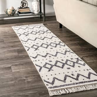 2' 3" x 8' 5" Checkered Moroccan Tassel Non-Slip Backing Rug secondary image