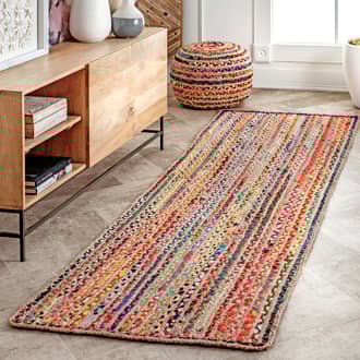 2' 6" x 6' Braided Chindi Spectrum Jute Rug secondary image