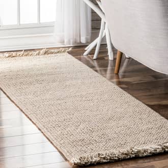 2' 6" x 8' Felted Wool Tasseled Rug secondary image