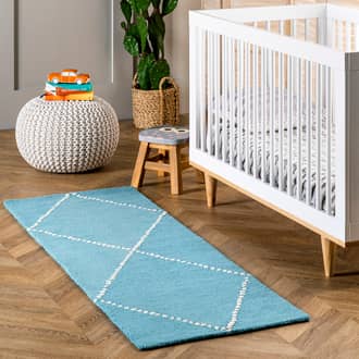2' x 6' Dotted Diamond Trellis Nursery Rug secondary image