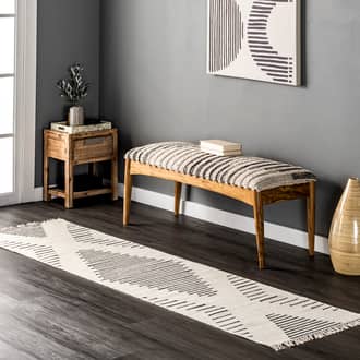 2' x 8' Indie Pinstripe Tasseled Rug secondary image