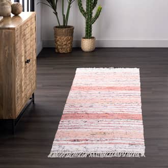 Flatwoven Mottled Stripes with Tassels Rug secondary image