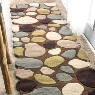 2' 6" x 8' Contemporary Handmade Wool Pebbles Cobblestone Rug secondary image