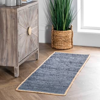 2' x 6' Solid Leather Flatweave Rug secondary image