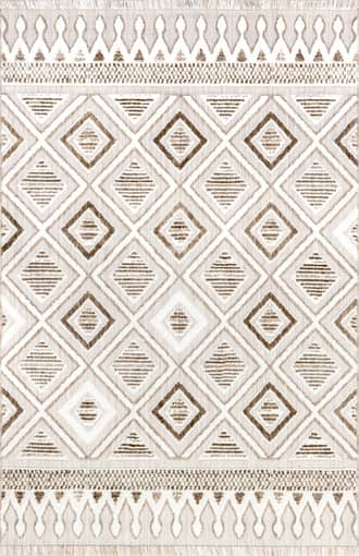 Ivory Cathleen Iridescent Bordered Rug swatch