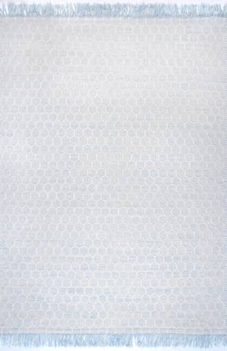 Baby Blue 5' x 8' Hive Fringed Rug swatch