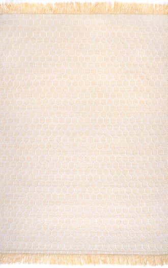 Beige 5' x 8' Hive Fringed Rug swatch