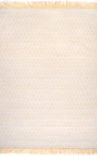 Beige 8' 6" x 11' 6" Hive Fringed Rug swatch