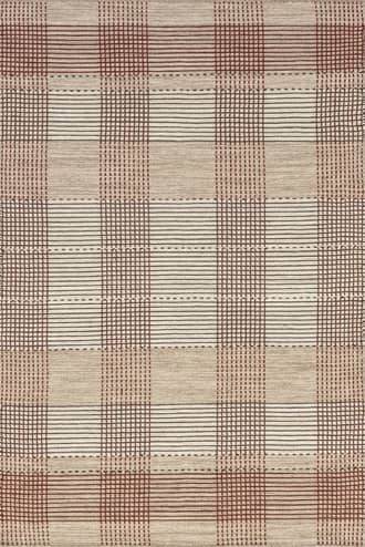 Beige 2' 6" x 8' Oregon Plaid Wool Rug swatch