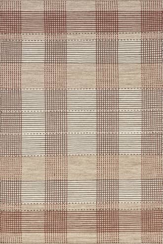 Beige Oregon Plaid Wool Rug swatch