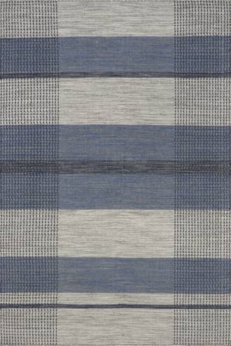 Blue Portland Plaid Wool Rug swatch