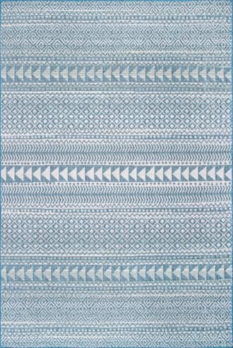 Grey Striped Geometric Indoor/Outdoor Rug swatch