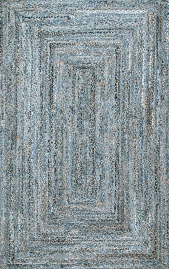 Denim 6' Hand Braided Denim And Jute Interwoven Solid Rug swatch
