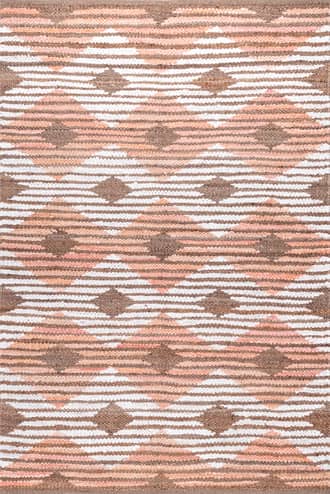 Pink Hand Braided Denim And Jute Striped Diamonds Rug swatch