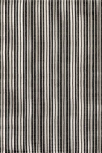 Black Ticking Stripe Handwoven Indoor/Outdoor Rug swatch